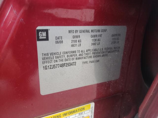 1G1ZJ57748F293472 Chevrolet Malibu 2Lt 2008. Фото: 9
