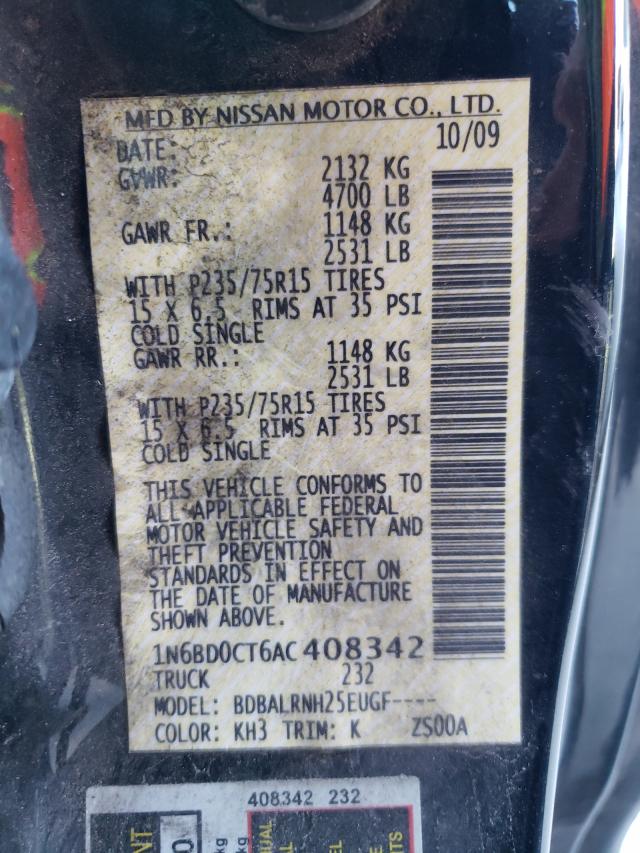 2010 NISSAN FRONTIER K 1N6BD0CT6AC408342