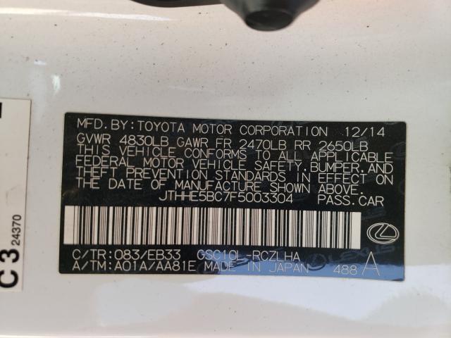 2015 LEXUS RC 350 JTHHE5BC7F5003304