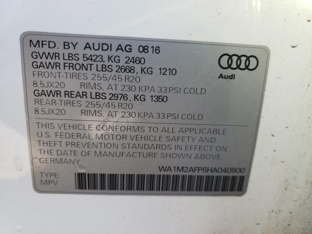 VIN WA1M2AFP6HA040900 2017 Audi Q5, Premium Plus no.10