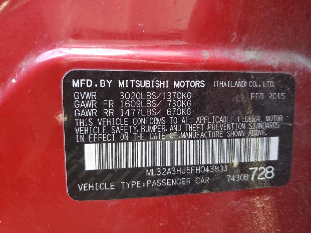 2015 MITSUBISHI MIRAGE DE ML32A3HJ5FH043833