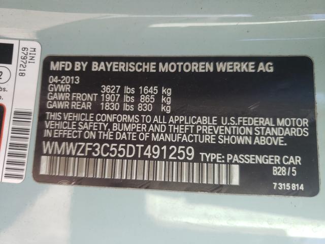 2013 MINI COOPER CLU WMWZF3C55DT491259