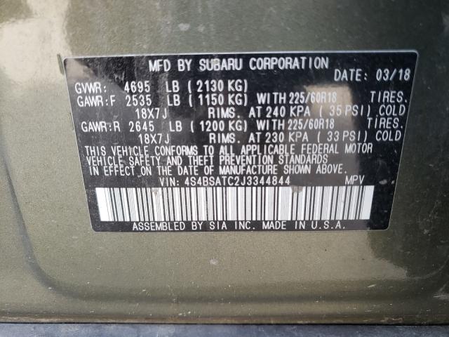 2018 SUBARU OUTBACK TO 4S4BSATC2J3344844