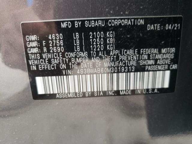 2021 SUBARU LEGACY 4S3BWAB60M3019313