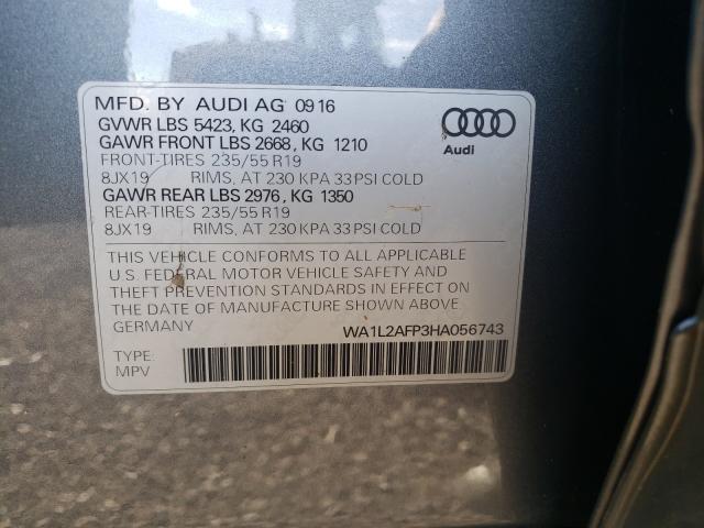 VIN WA1L2AFP3HA056743 2017 Audi Q5, Premium Plus no.10