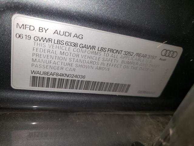 2019 AUDI A8 L WAU8EAF84KN024036