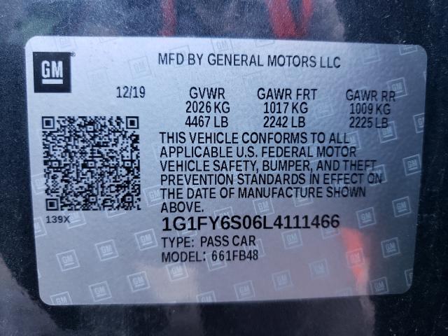 2020 CHEVROLET BOLT EV LT 1G1FY6S06L4111466