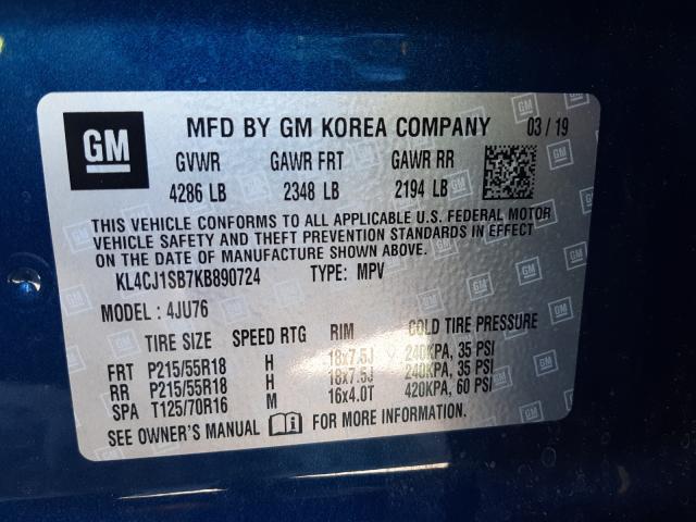 2019 BUICK ENCORE SPO KL4CJ1SB7KB890724
