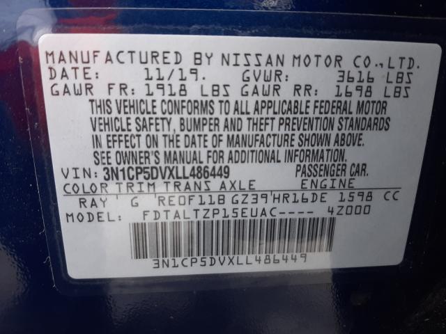 2020 NISSAN KICKS SR 3N1CP5DVXLL486449