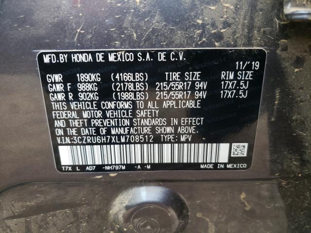 2020 HONDA HRV 3CZRU6H7XLM708512