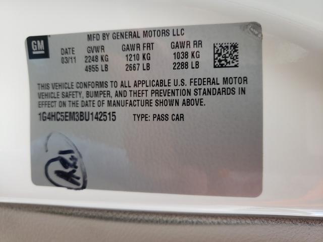 2011 BUICK LUCERNE 1G4HC5EM3BU142515