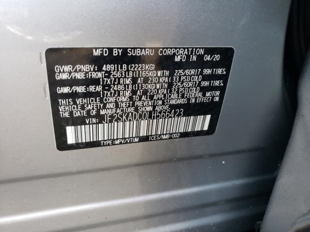 2020 SUBARU FORESTER JF2SKADC0LH566423