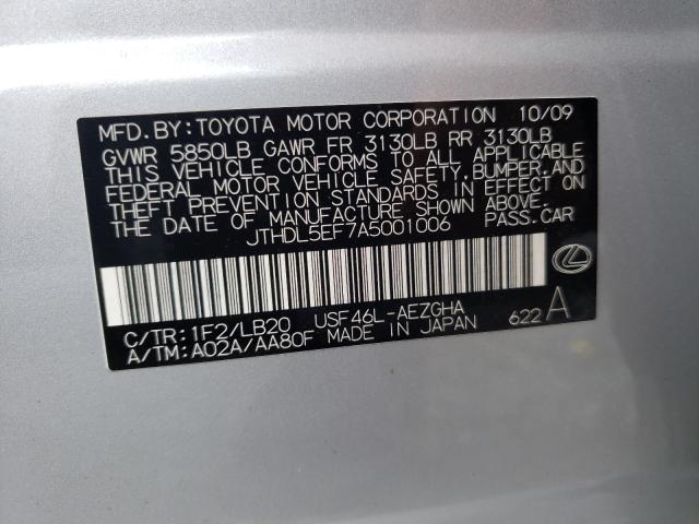 2010 LEXUS LS 460L JTHDL5EF7A5001006