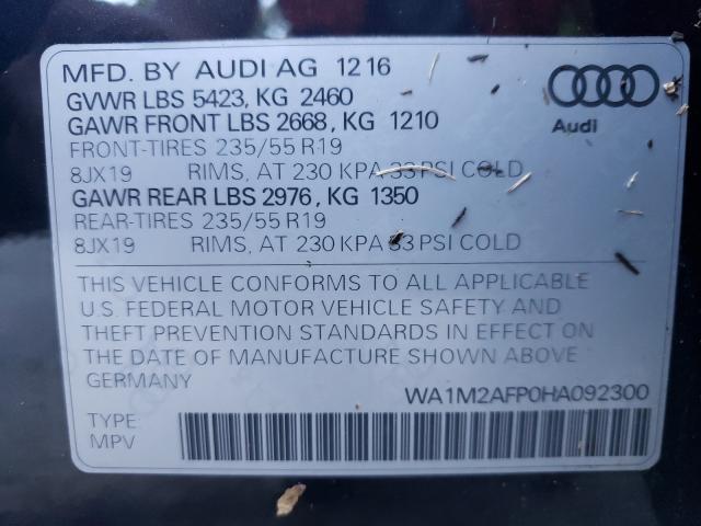 VIN WA1M2AFP0HA092300 2017 Audi Q5, Premium Plus no.10