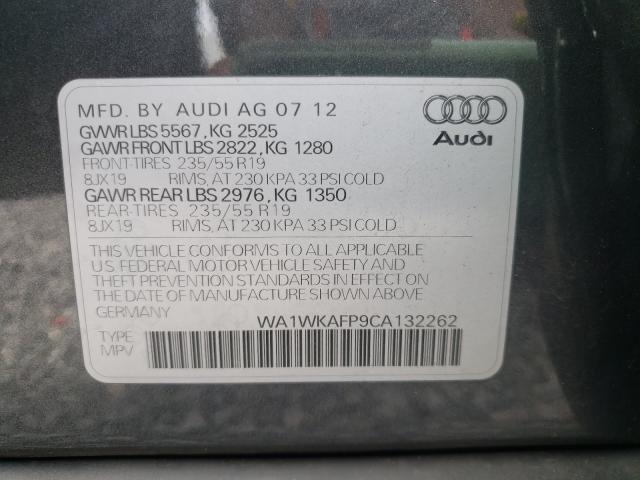 2012 AUDI Q5 PRESTIG WA1WKAFP9CA132262