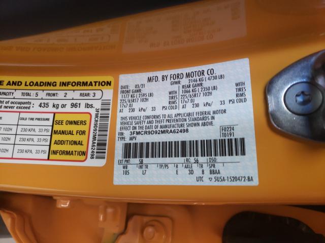 2021 FORD BRONCO SPO 3FMCR9D92MRA62498