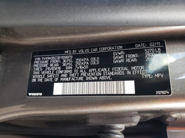 2011 VOLVO XC70 3.2 YV4940BZ2B1109979