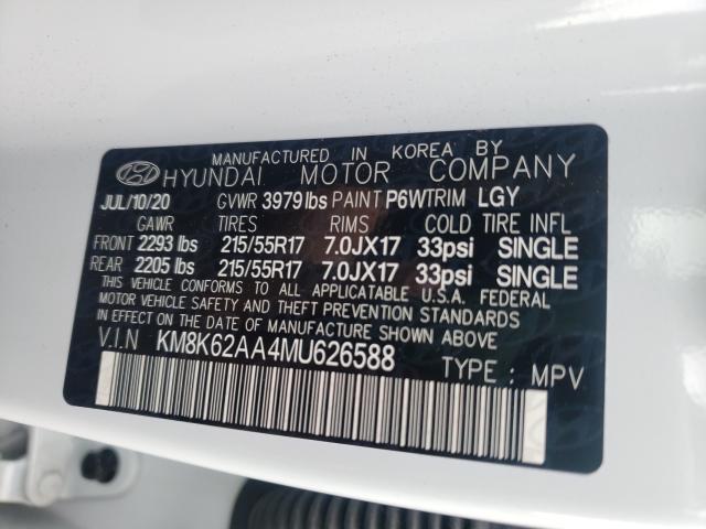 2021 HYUNDAI KONA SEL P KM8K62AA4MU626588