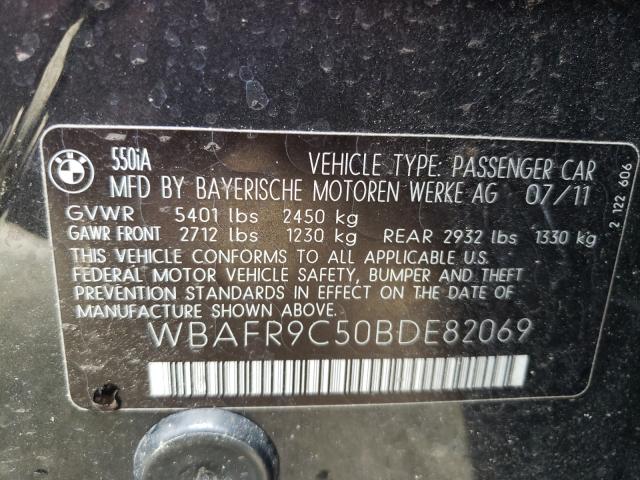 2011 BMW 550 I WBAFR9C50BDE82069