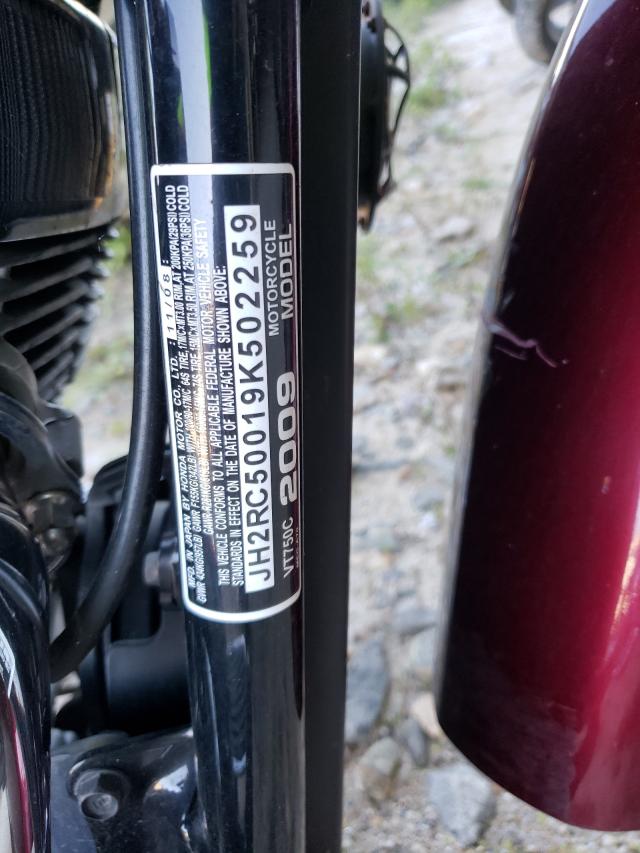 2009 HONDA VT750 C JH2RC50019K502259