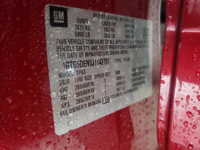 2018 GMC CANYON SLT 1GTG5DEN5J1143761