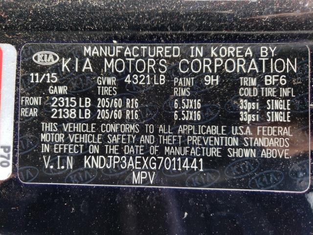 2016 KIA SOUL EV KNDJP3AEXG7011441