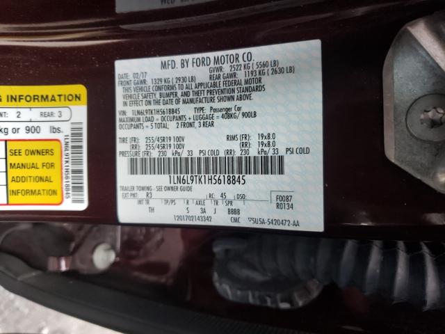 2017 LINCOLN CONTINENTA 1LN6L9TK1H5618845