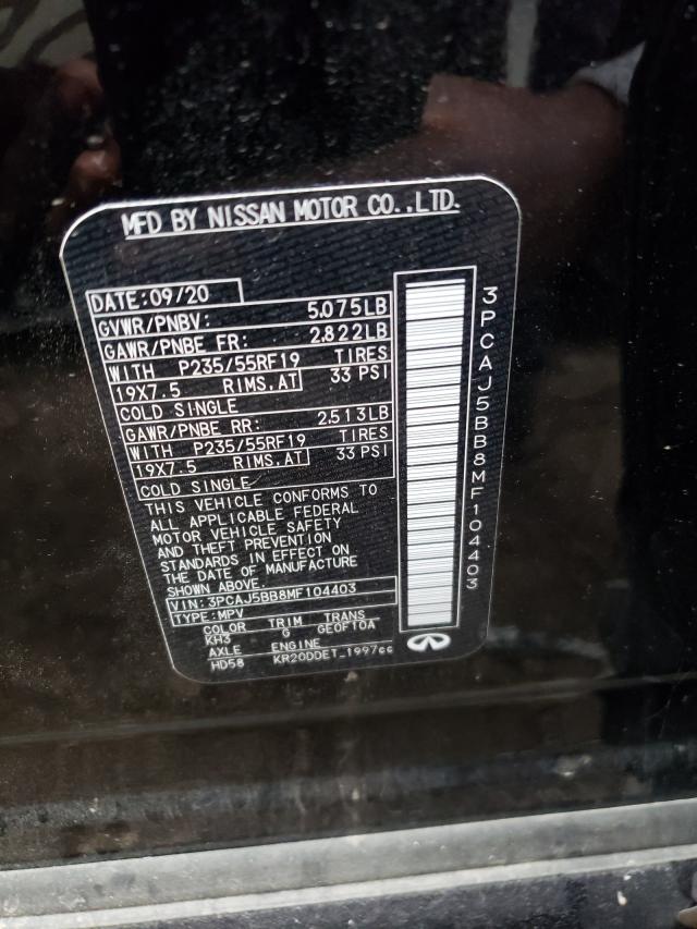2021 INFINITI QX50 LUXE 3PCAJ5BB8MF104403
