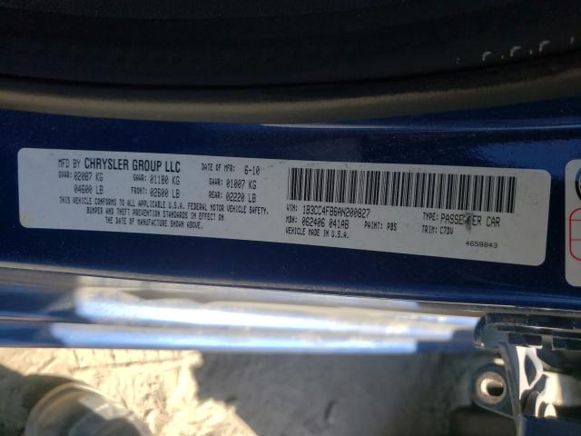 2010 DODGE AVENGER SX 1B3CC4FB6AN200827