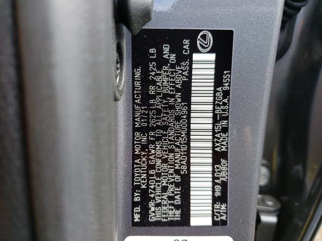 2021 LEXUS ES 250 BAS 58AD11D15MU004961