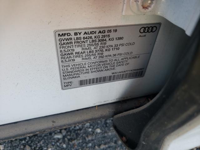 VIN WA1AHAF71KD044991 2019 Audi Q7, Premium no.10