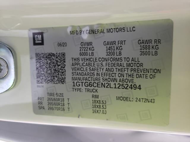 2020 GMC CANYON SLE 1GTG6CEN2L1252494