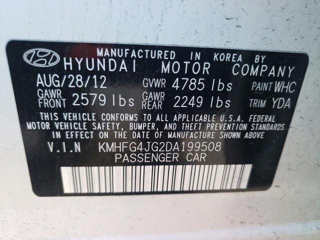 2013 HYUNDAI AZERA KMHFG4JG2DA199508