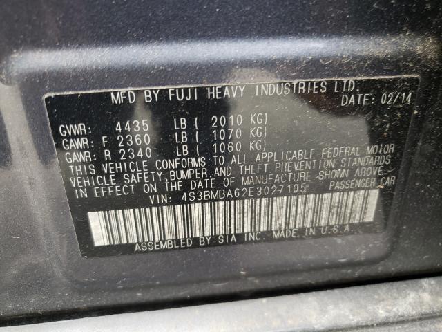 2014 SUBARU LEGACY 4S3BMBA62E3027105