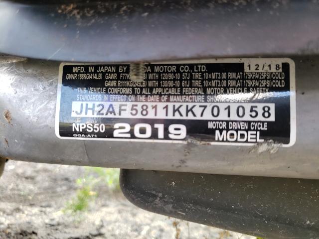 2019 HONDA NPS50 JH2AF5811KK701058