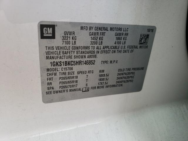 2017 GMC YUKON SLT 1GKS1BKC5HR146852