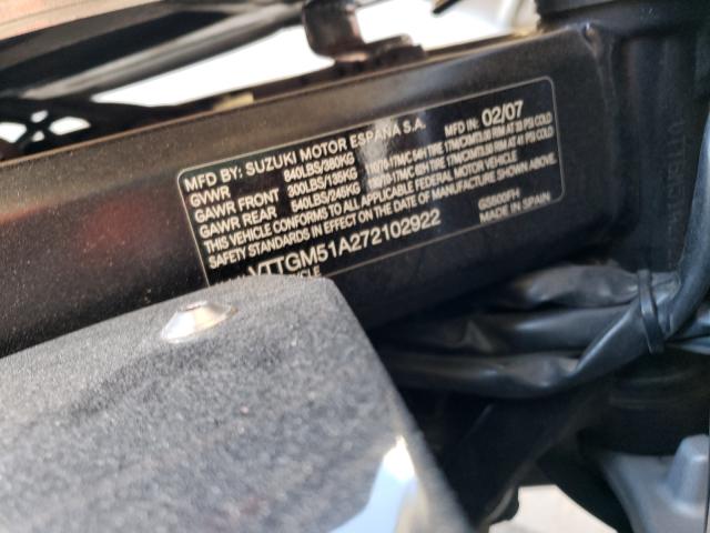 2007 SUZUKI GS500 VTTGM51A272102922
