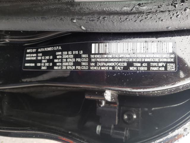 2019 ALFA ROMEO STELVIO ZASPAJAN0K7C43238