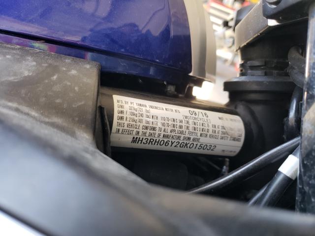 2016 YAMAHA YZFR3 MH3RH06Y2GK015032