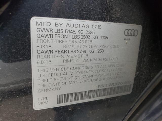 VIN WA1TFAFL9GA004422 2016 Audi A4, Premium no.10