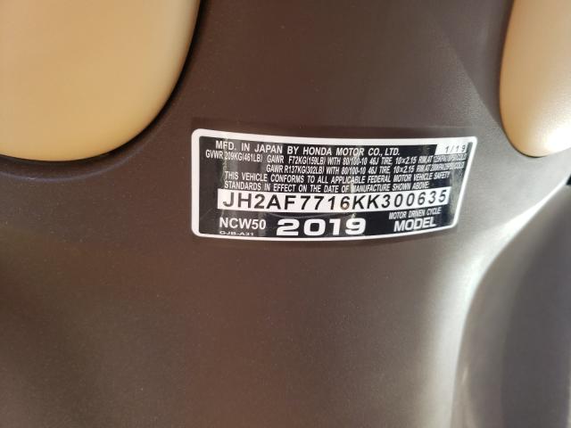 2019 HONDA NCW50 JH2AF7716KK300635