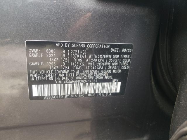 2021 SUBARU ASCENT PRE 4S4WMAFD2M3414363