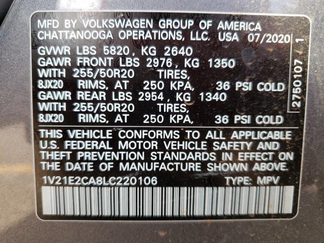 2020 VOLKSWAGEN ATLAS CROS 1V21E2CA8LC220106