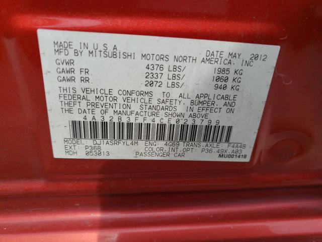 2012 MITSUBISHI GALANT ES 4A32B3FF4CE023799