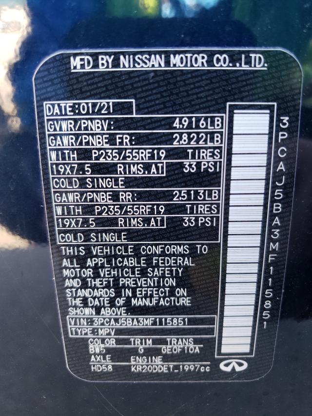 2021 INFINITI QX50 LUXE 3PCAJ5BA3MF115851