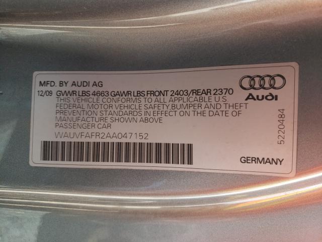 2010 AUDI A5 WAUVFAFR2AA047152