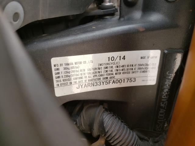2015 YAMAHA FZ09 C JYARN33Y5FA001753