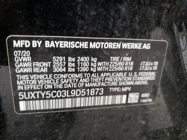 Auction sale of the 2020 BMW X3 , vin: 5UXTY5C03L9D51873, lot number: 58624491