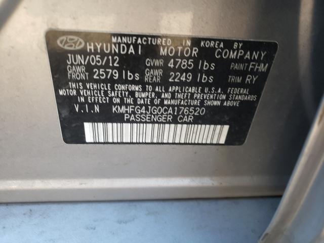 2012 HYUNDAI AZERA GLS KMHFG4JG0CA176520
