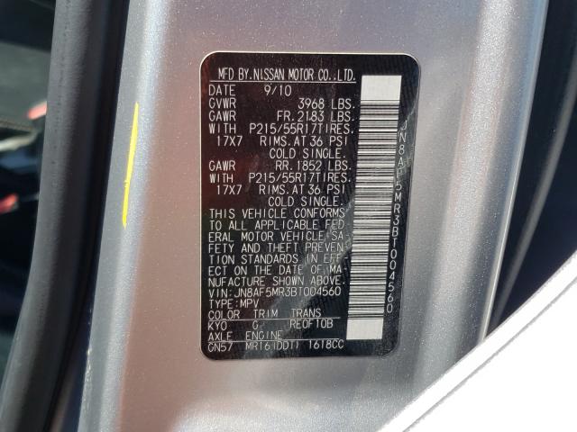 2011 NISSAN JUKE JN8AF5MR3BT004560